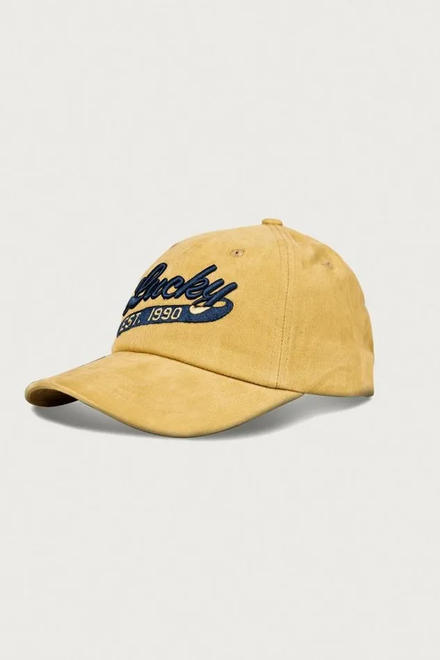 MenWomen Lucky Brand Hats Lucky 1990 Embroidered Dad Hat Gold