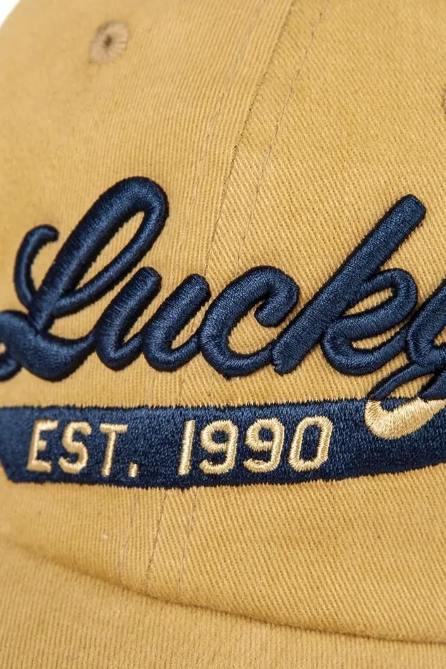 MenWomen Lucky Brand Hats Lucky 1990 Embroidered Dad Hat Gold