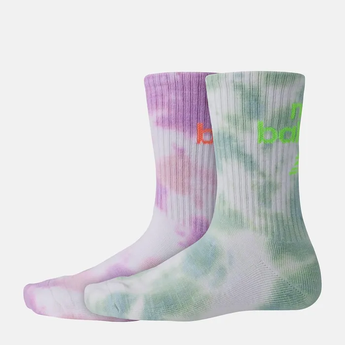 MenWomen NB Essential Tie Dye Midcalf 2 Pack Assorted Colors 2 New Balance Socks