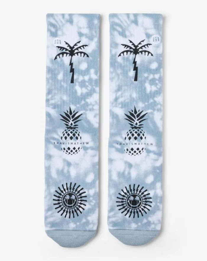 MenWomen Socks TravisMathew SUNLIT SKIES CREW SOCK Dusty Blue