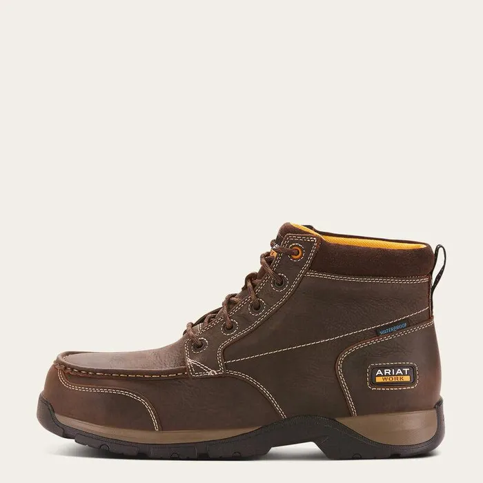 Men Work Boots Ariat Edge LTE Chukka Waterproof Composite Toe Work Boot Dark Brown
