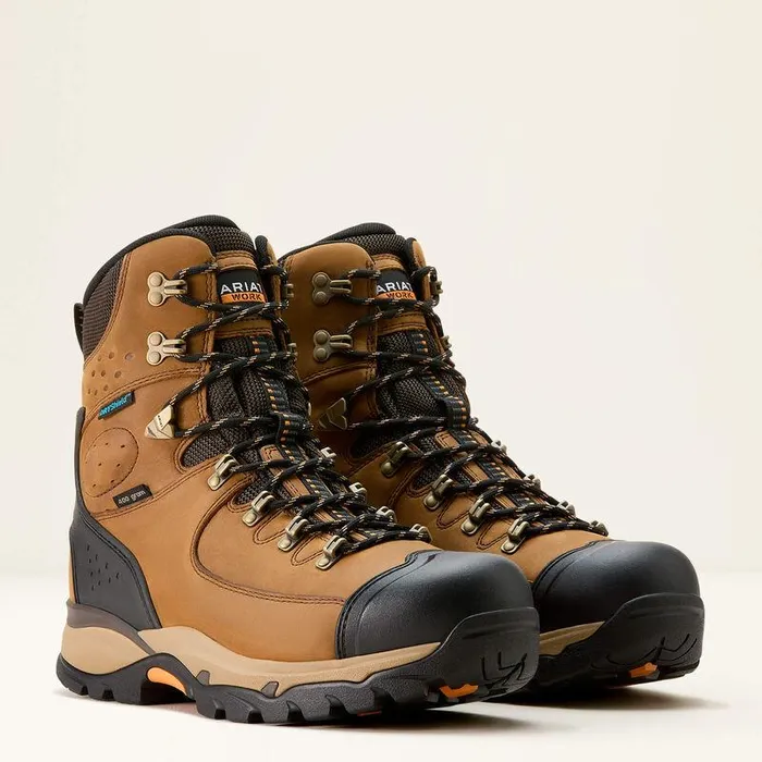 Men Work Boots Ariat Endeavor 8quot Waterproof Insulated Work Boot Dusted Brown