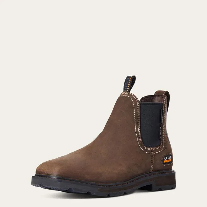Men Work Boots Ariat Groundbreaker Chelsea Wide Square Toe Waterproof Steel Toe Work Boot Dark Brown Men Work Boots Ariat Groundbreaker Chelsea Wide Square Toe Waterproof Steel Toe Work Boot Dark Brown