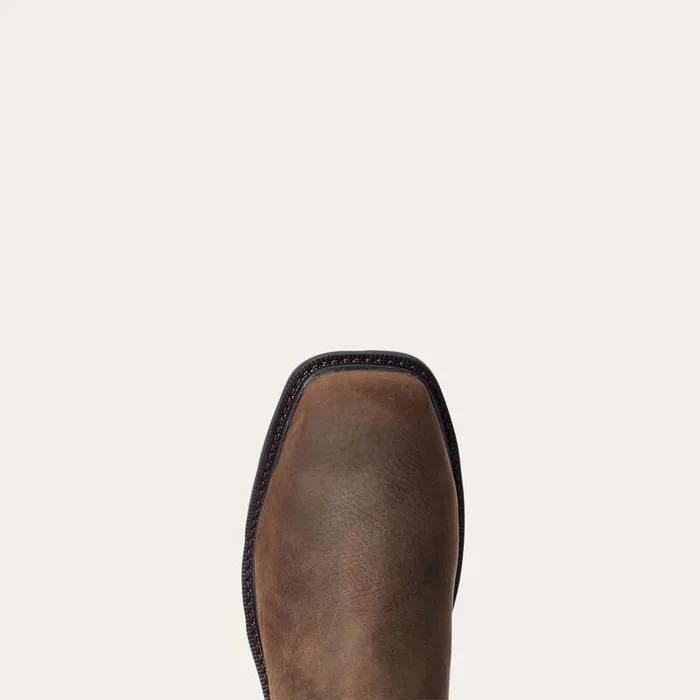 Men Work Boots Ariat Groundbreaker Chelsea Wide Square Toe Waterproof Steel Toe Work Boot Dark Brown