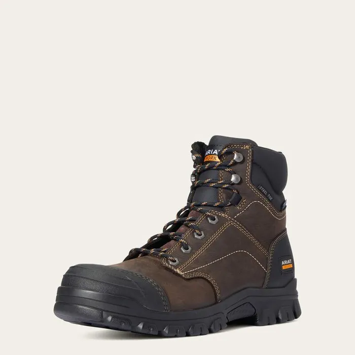 Men Work Boots Ariat Treadfast 6quot Waterproof Steel Toe Work Boot Dark Brown