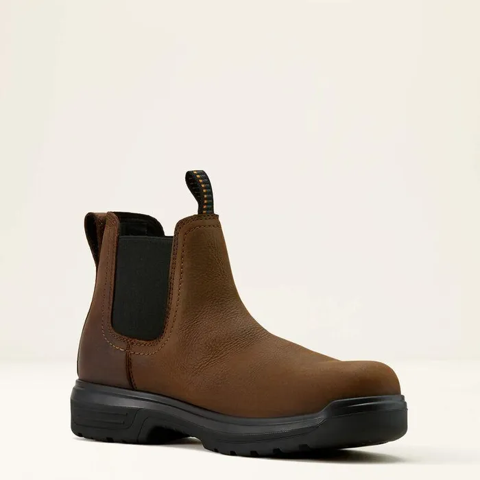 Men Work Boots Ariat Turbo Chelsea CSA Waterproof Carbon Toe Work Boot Rich Brown