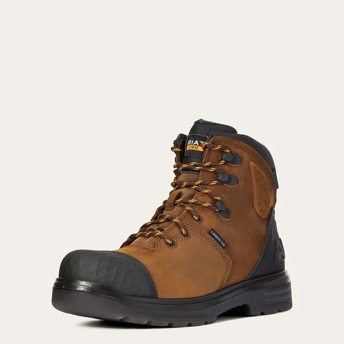 Men Work Boots Ariat Turbo Outlaw 6quot Waterproof Carbon Toe Work Boot Barley Brown