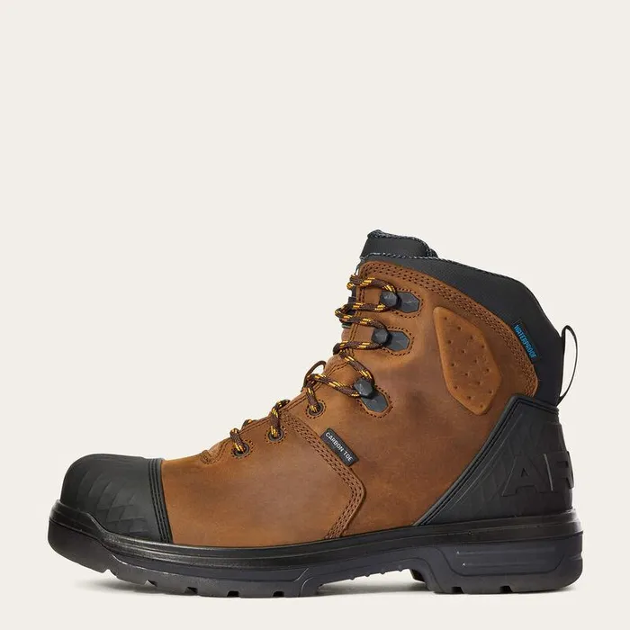 Men Work Boots Ariat Turbo Outlaw 6quot Waterproof Carbon Toe Work Boot Barley Brown