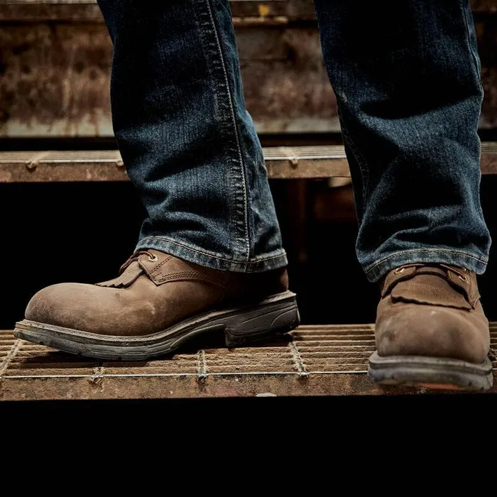 Men Work Boots Ariat WorkHog 8quot Waterproof Composite Toe Work Boot Oily Distressed Brown
