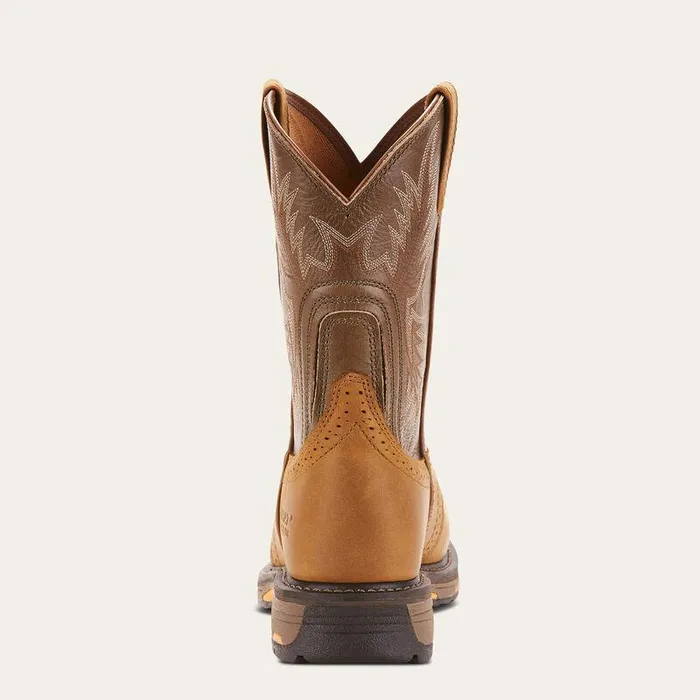 Men Work Boots Ariat WorkHog Pullon Composite Toe Aged Bark
