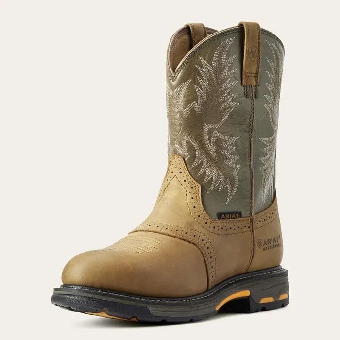 Men Work Boots Ariat WorkHog Waterproof Work Boot Aged Bark