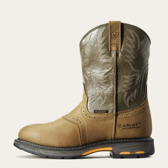 Men Work Boots Ariat WorkHog Waterproof Work Boot Aged Bark Men Work Boots Ariat WorkHog Waterproof Work Boot Aged Bark