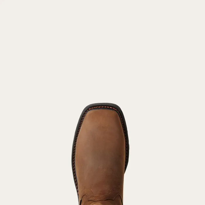 Men Work Boots Ariat WorkHog Wellington Waterproof Composite Toe Work Boot Oily Distressed Brown