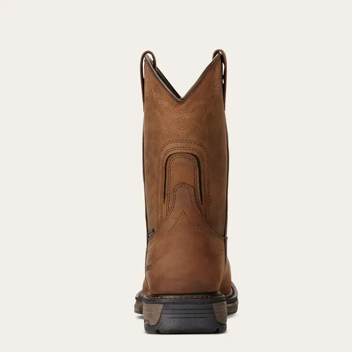 Men Work Boots Ariat WorkHog Wellington Waterproof Composite Toe Work Boot Oily Distressed Brown