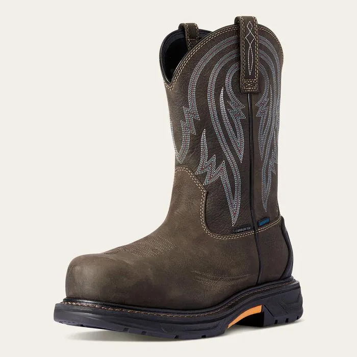 Men Work Boots Ariat WorkHog XT Tumbleweed Waterproof Carbon Toe Work Boot Iron Coffee