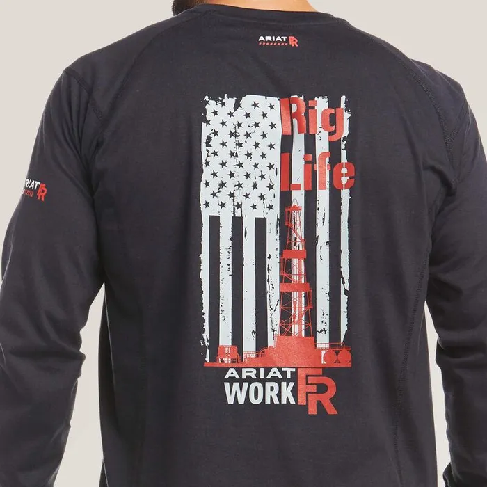 Men Workwear Ariat FR Air Rig Life Graphic TShirt Black Men Workwear Ariat FR Air Rig Life Graphic TShirt Black