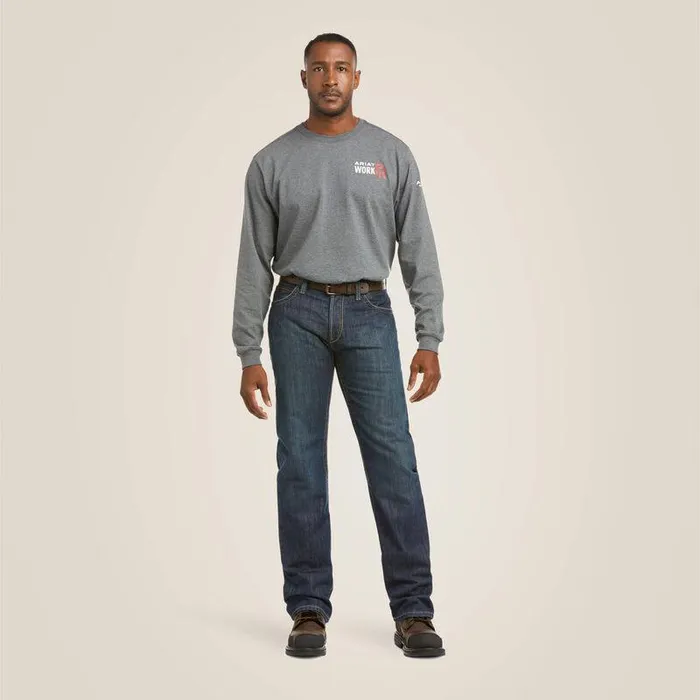 Men Workwear Ariat FR M4 Relaxed Basic Boot Cut Jean Shale Men Workwear Ariat FR M4 Relaxed Basic Boot Cut Jean Shale