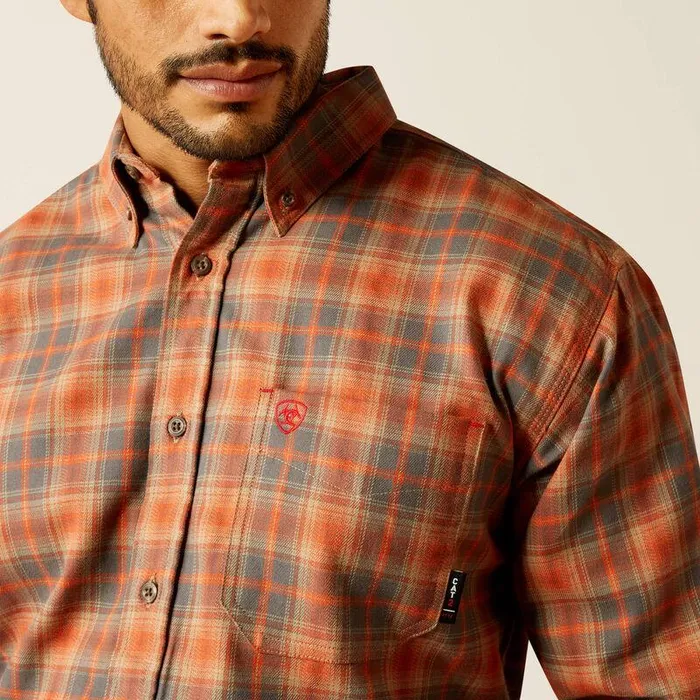 Men Workwear Ariat FR Olympic Work Shirt Khaki