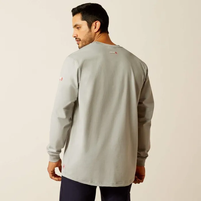 Men Workwear Ariat FR Pima TShirt Silver Fox