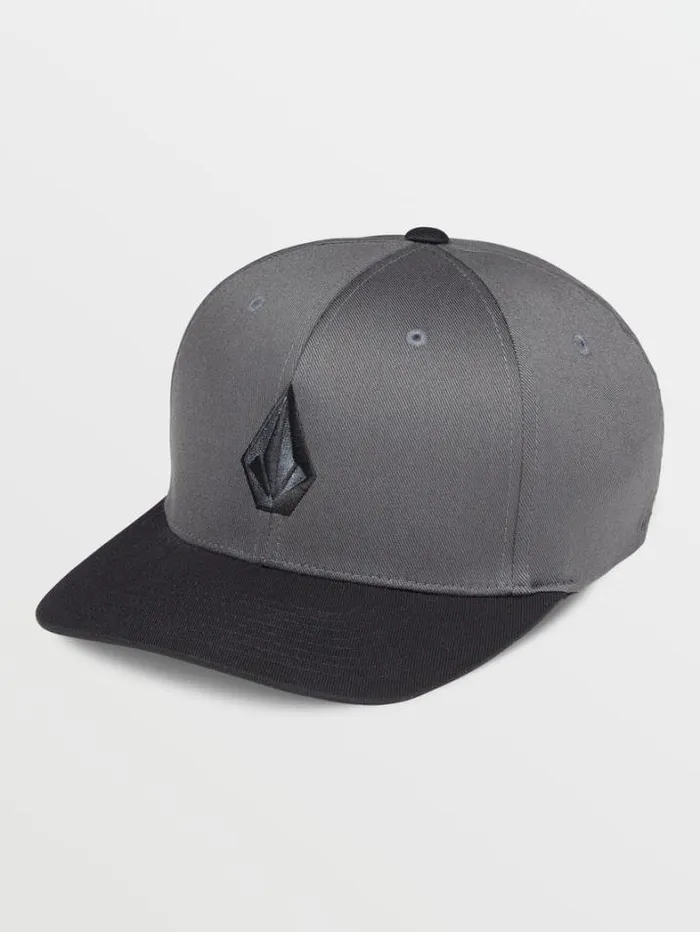 Mens Hats and Beanies Volcom Full Stone Flexfit Hat 8211 Asphalt Black
