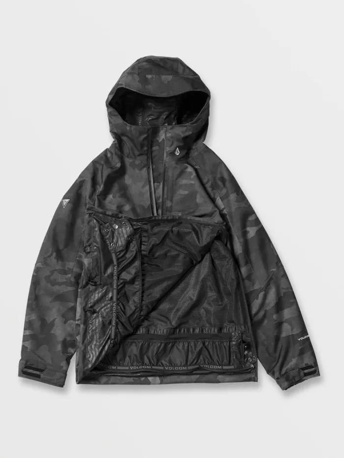 Mens Jackets Volcom Brighton Pullover Jacket 8211 Black Camo