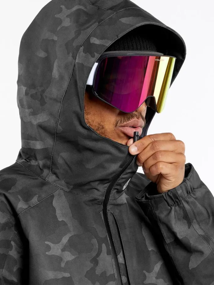 Mens Jackets Volcom Brighton Pullover Jacket 8211 Black Camo