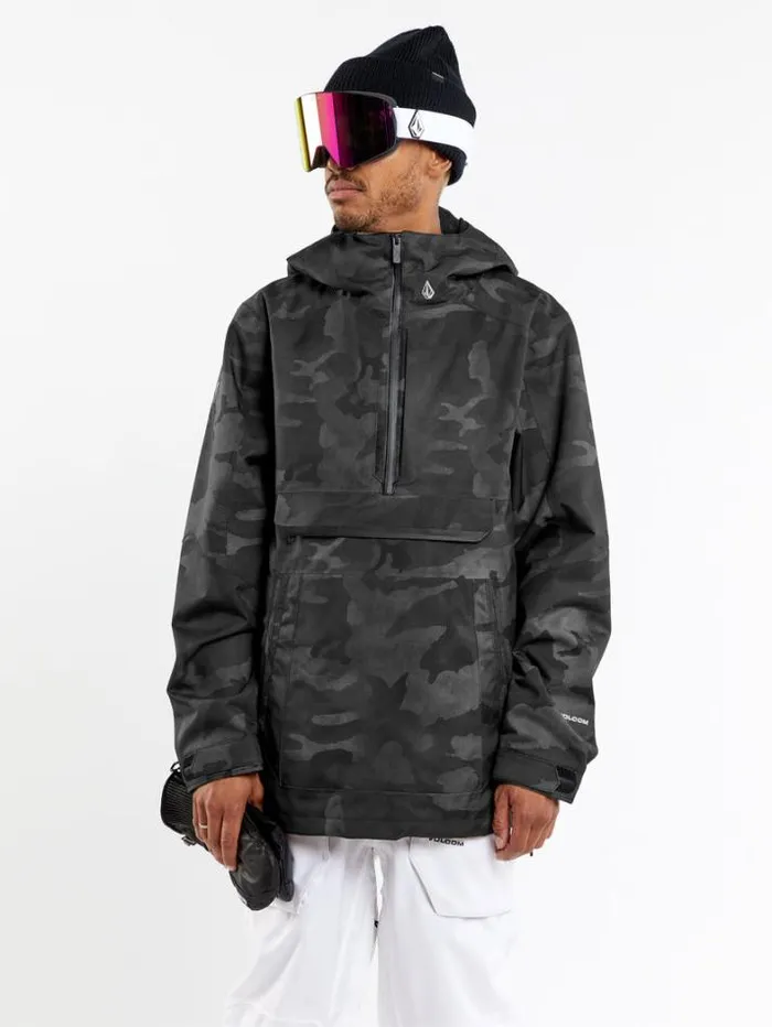 Mens Jackets Volcom Brighton Pullover Jacket 8211 Black Camo