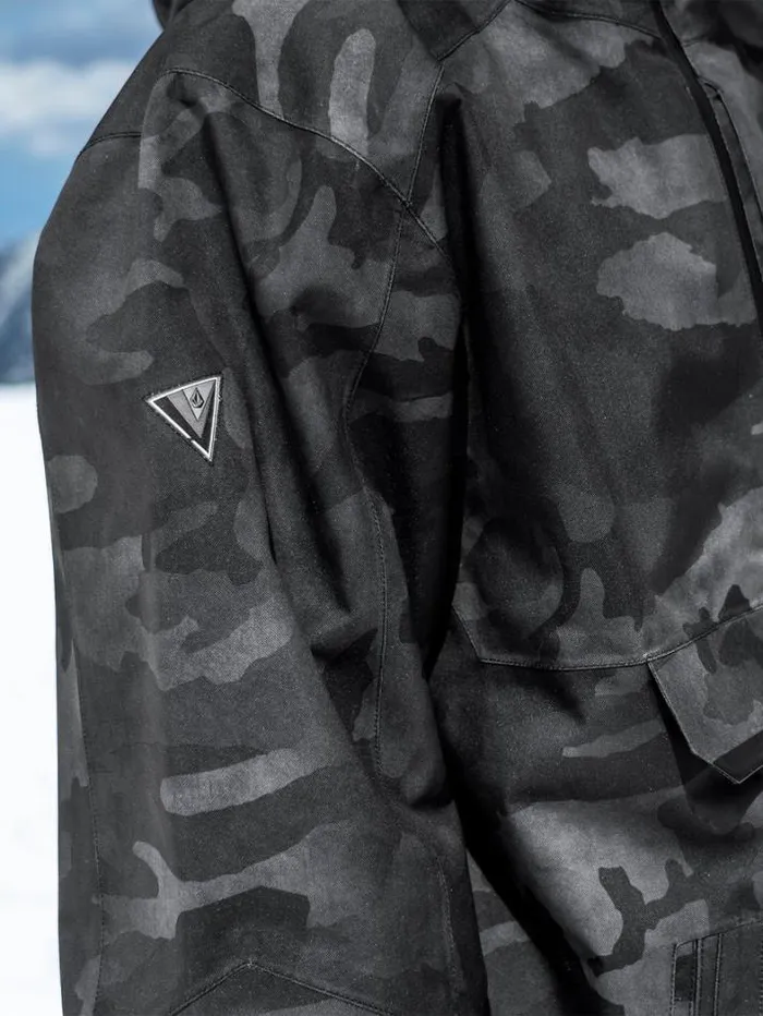 Mens Jackets Volcom Brighton Pullover Jacket 8211 Black Camo