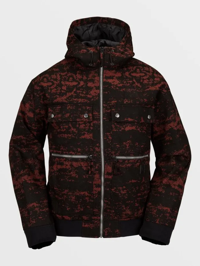Mens Jackets Volcom Dustbox Jacket 8211 Maroon Camo