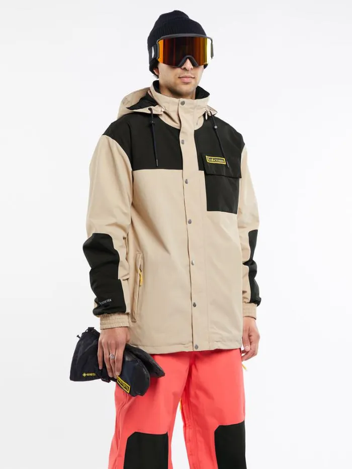 Mens Jackets Volcom Longo GoreTex Jacket 8211 Khakiest