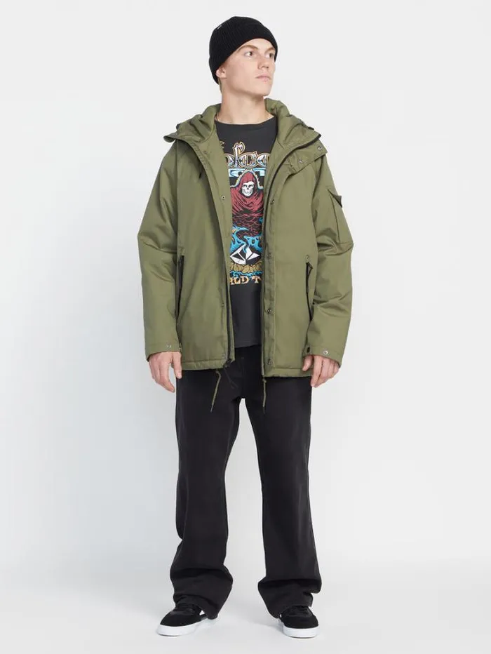 Mens Jackets Volcom Stoke Stone II 5K Jacket 8211 Winter Moss