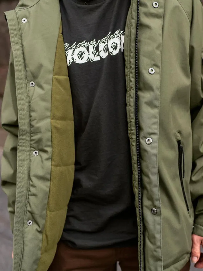 Mens Jackets Volcom Stoke Stone II 5K Jacket 8211 Winter Moss