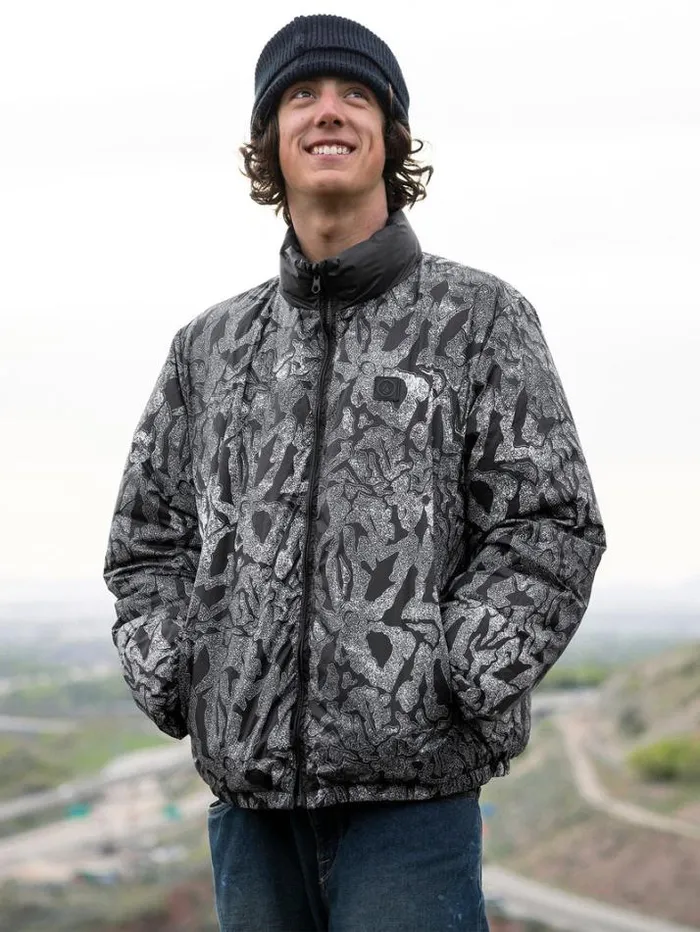 Mens Jackets Volcom Walltz Reversible Jacket 8211 Black White