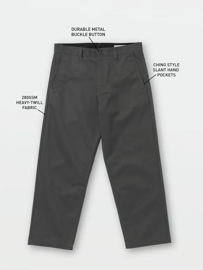 Mens Pants Volcom Frickin Skate Chino Pants 8211 Asphalt Black