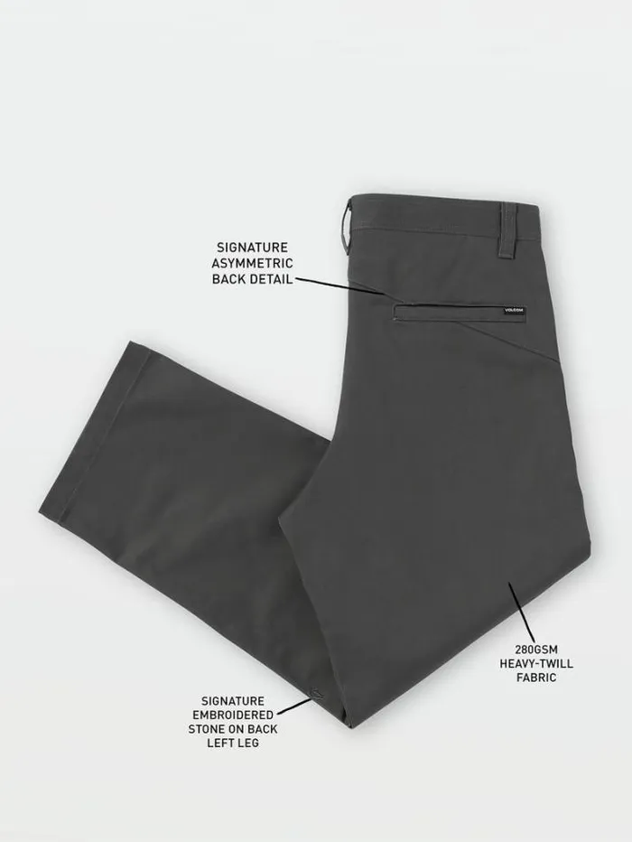 Mens Pants Volcom Frickin Skate Chino Pants 8211 Asphalt Black