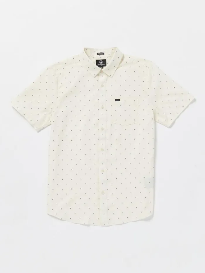 Mens Shirts and Flannels Volcom Hone Stone Woven Short Sleeve Shirt 8211 Off White