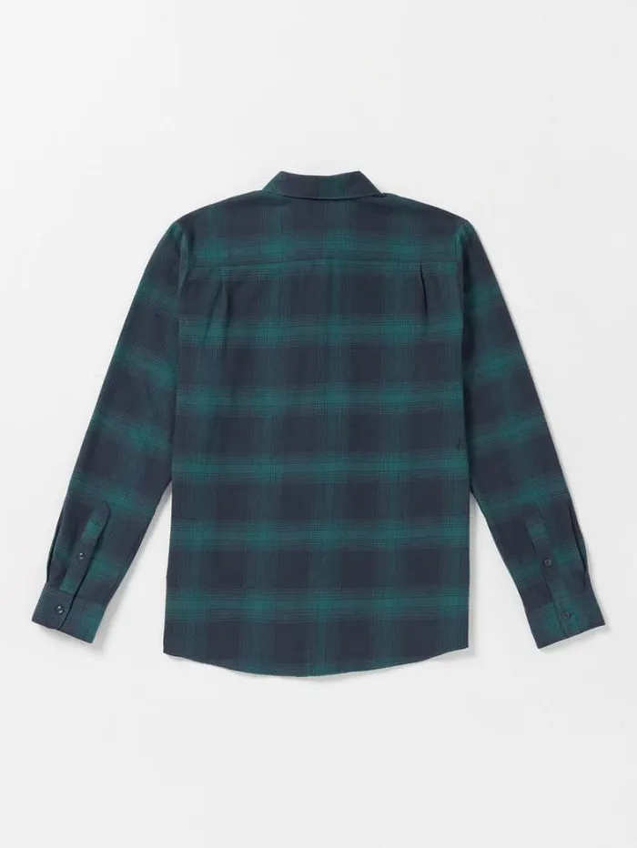 Mens Shirts and Flannels Volcom Netastone Flannel Long Sleeve Shirt 8211 Navy