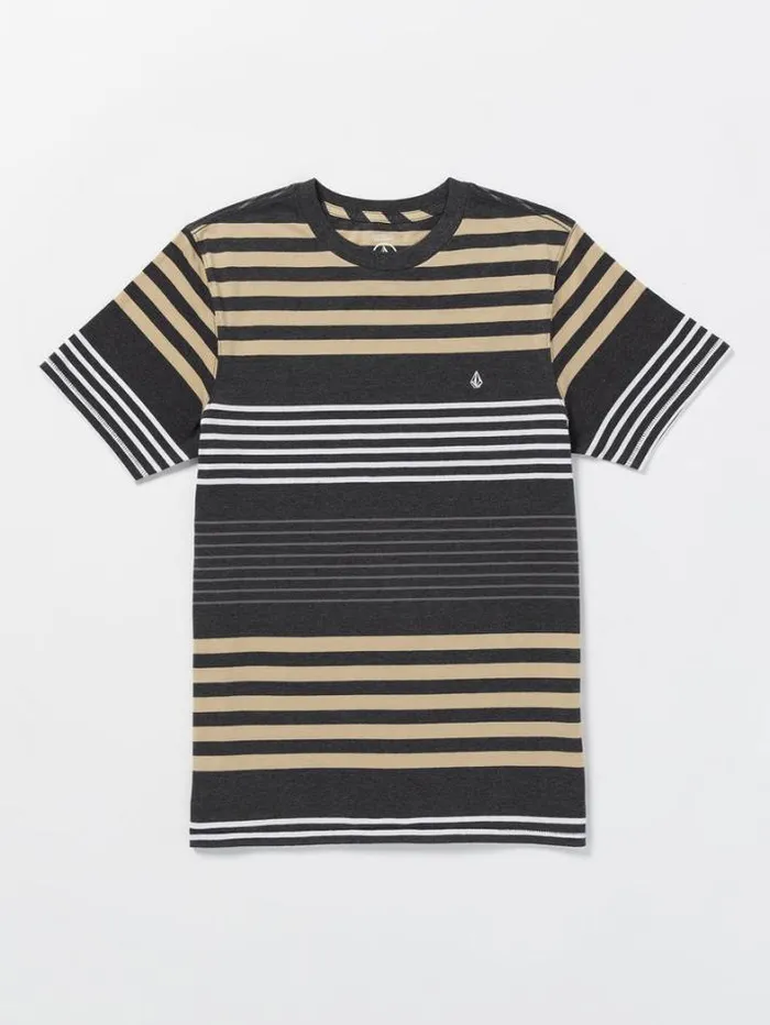 Mens TShirts and Tanks Volcom Beam Stone Crew Short Sleeve Shirt 8211 Dark Black Heather