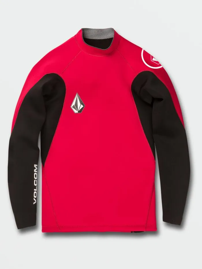 Mens Wetsuits Volcom 2mm UPF 50 Wetsuit Jacket Red