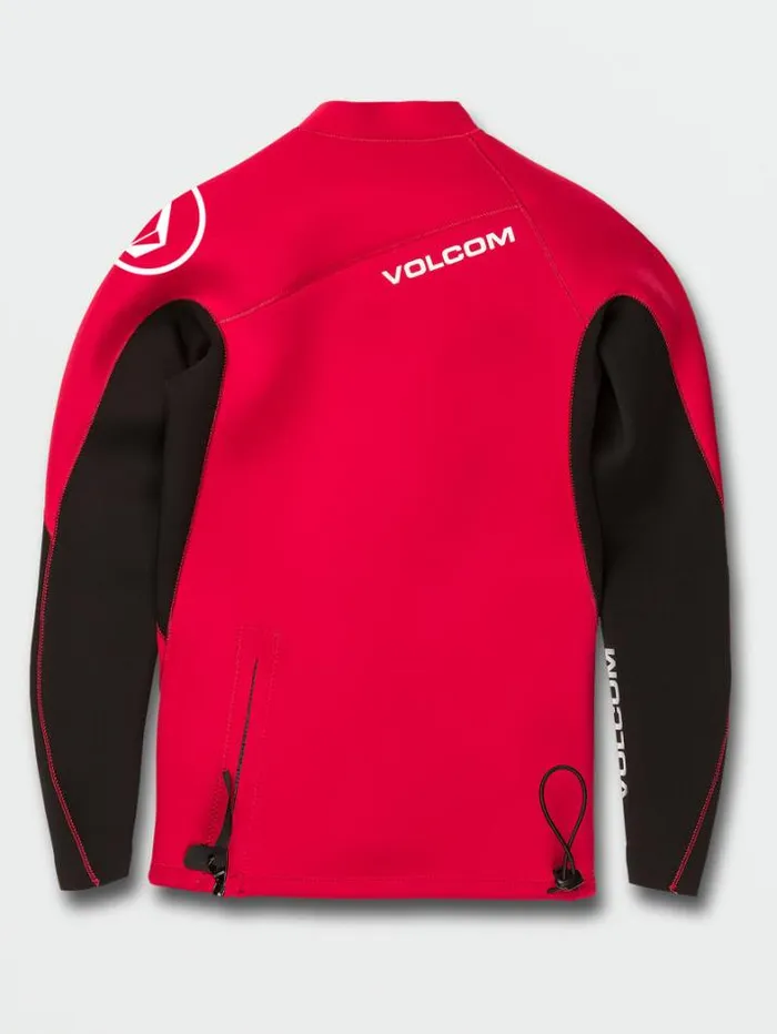 Mens Wetsuits Volcom 2mm UPF 50 Wetsuit Jacket Red