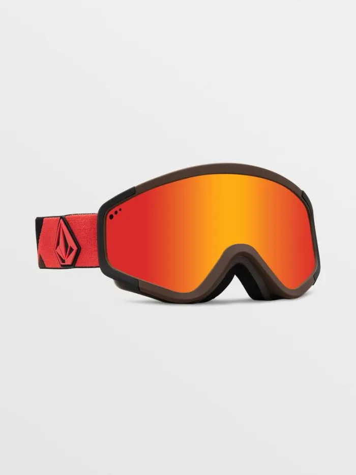 MensWomensKids Goggles Volcom Attunga Goggle 8211 OrangeBrown Red ChromeBL