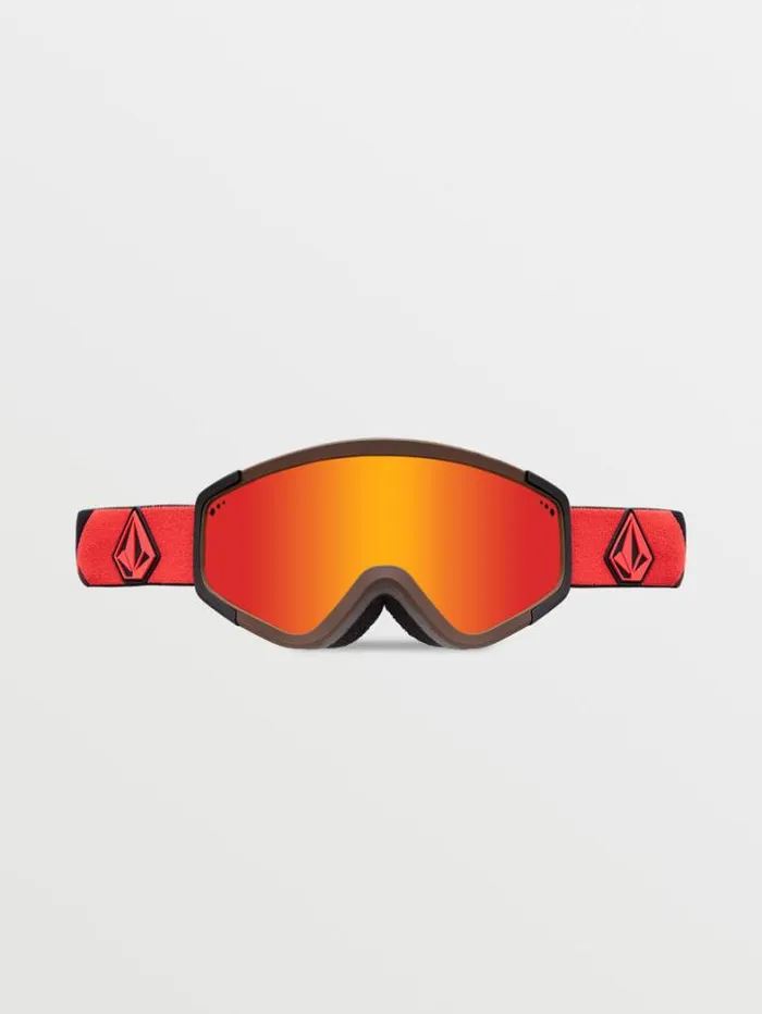 MensWomensKids Goggles Volcom Attunga Goggle 8211 OrangeBrown Red ChromeBL