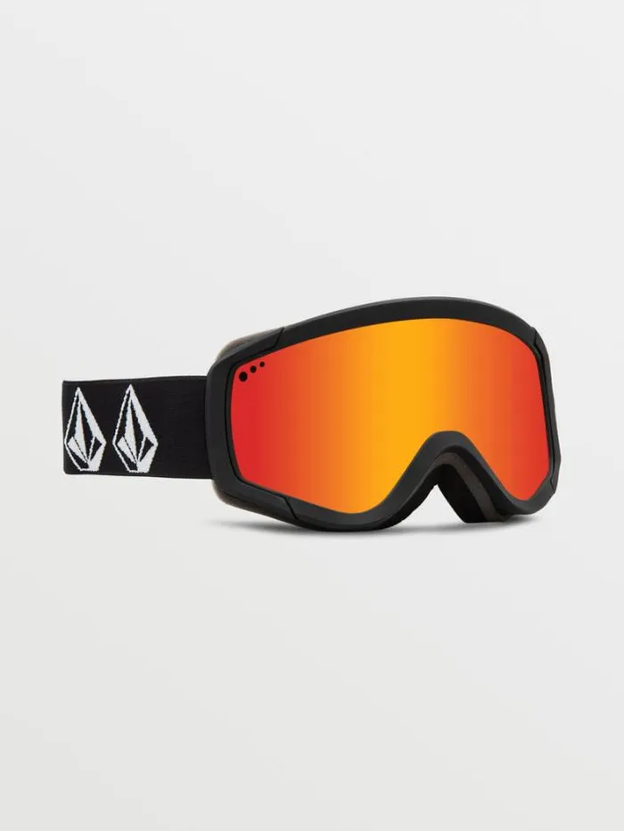 MensWomensKids Goggles Volcom Attunga Youth Goggle 8211 Matte Black Stone Red ChromeBL