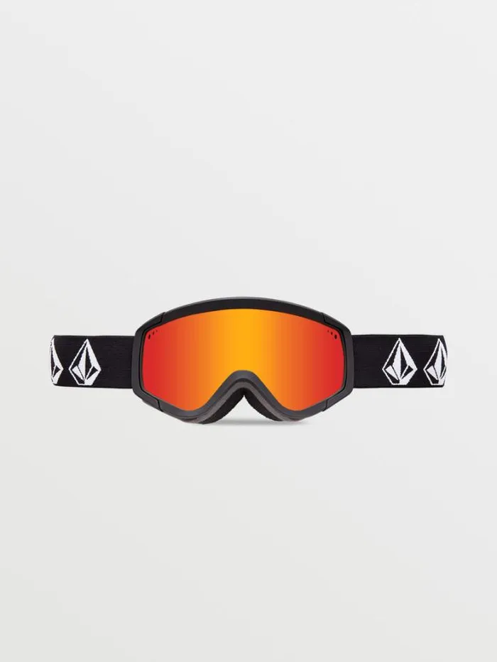 MensWomensKids Goggles Volcom Attunga Youth Goggle 8211 Matte Black Stone Red ChromeBL
