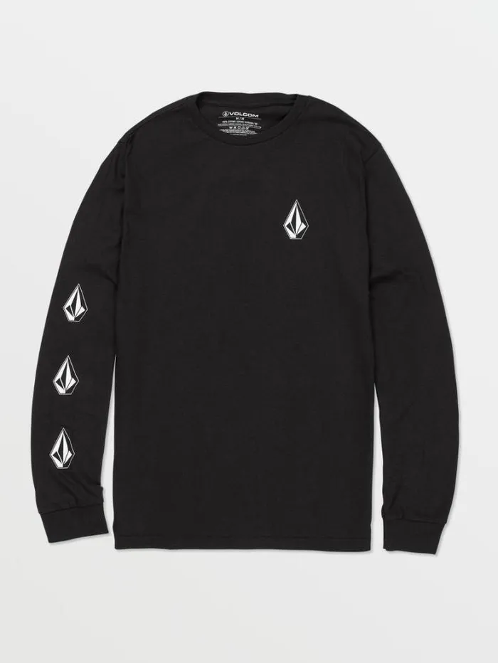 MensWomens Mountain Biking Volcom Iconic Stone Long Sleeve Tee 8211 Black