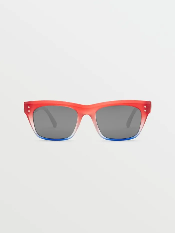 MensWomens Sunglasses Volcom Stoneview Sunglasses 8211 Stars and StripesSilver Mirror