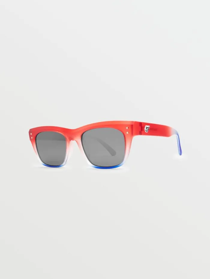 MensWomens Sunglasses Volcom Stoneview Sunglasses 8211 Stars and StripesSilver Mirror