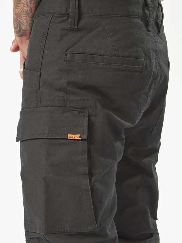 MensWorkwear Pants Volcom Caliper Cuff Pants 8211 Black