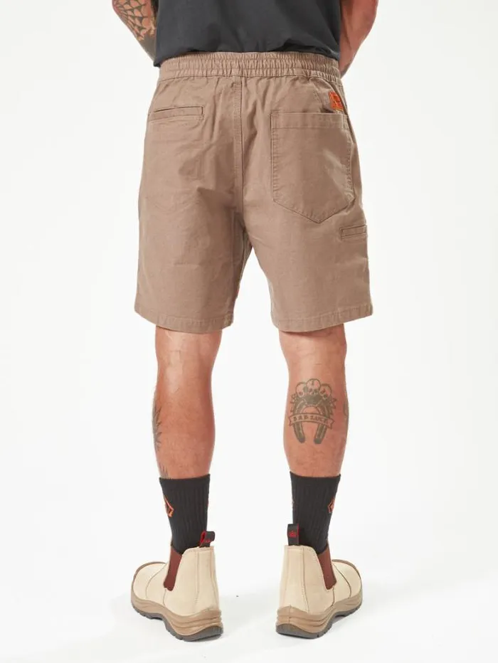 MensWorkwear Shorts Volcom Workwear Caliper Elastic Waist Shorts 8211 Brindle