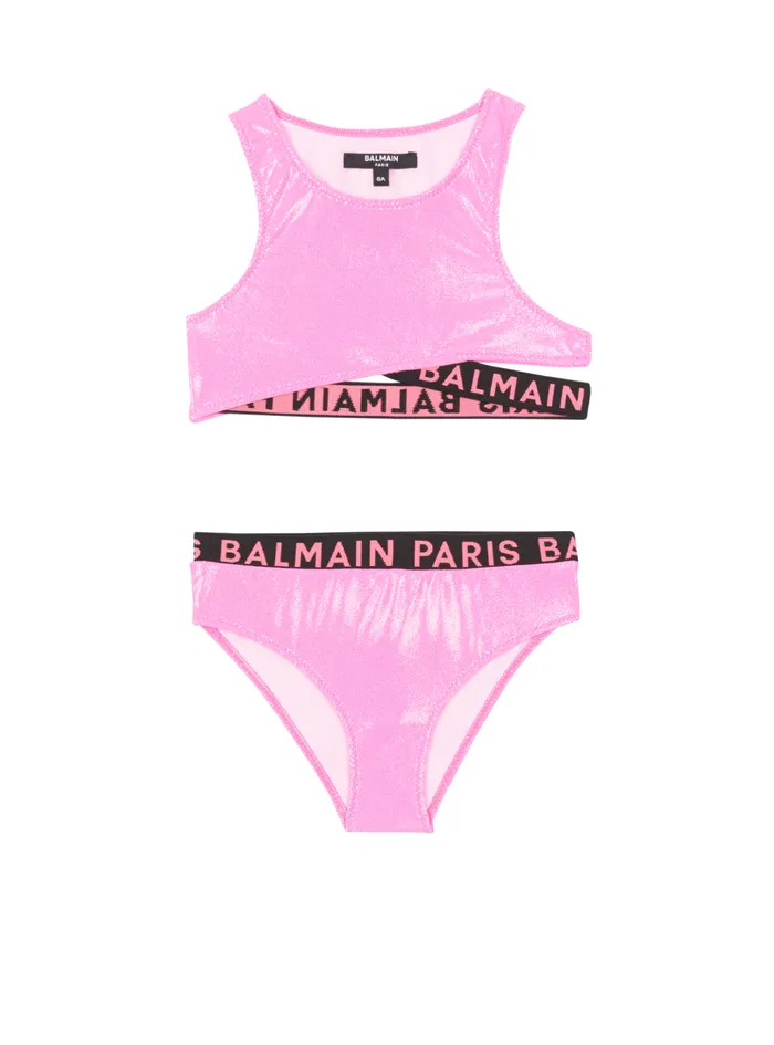 Metal Bikini Bralette Pink Kids Balmain